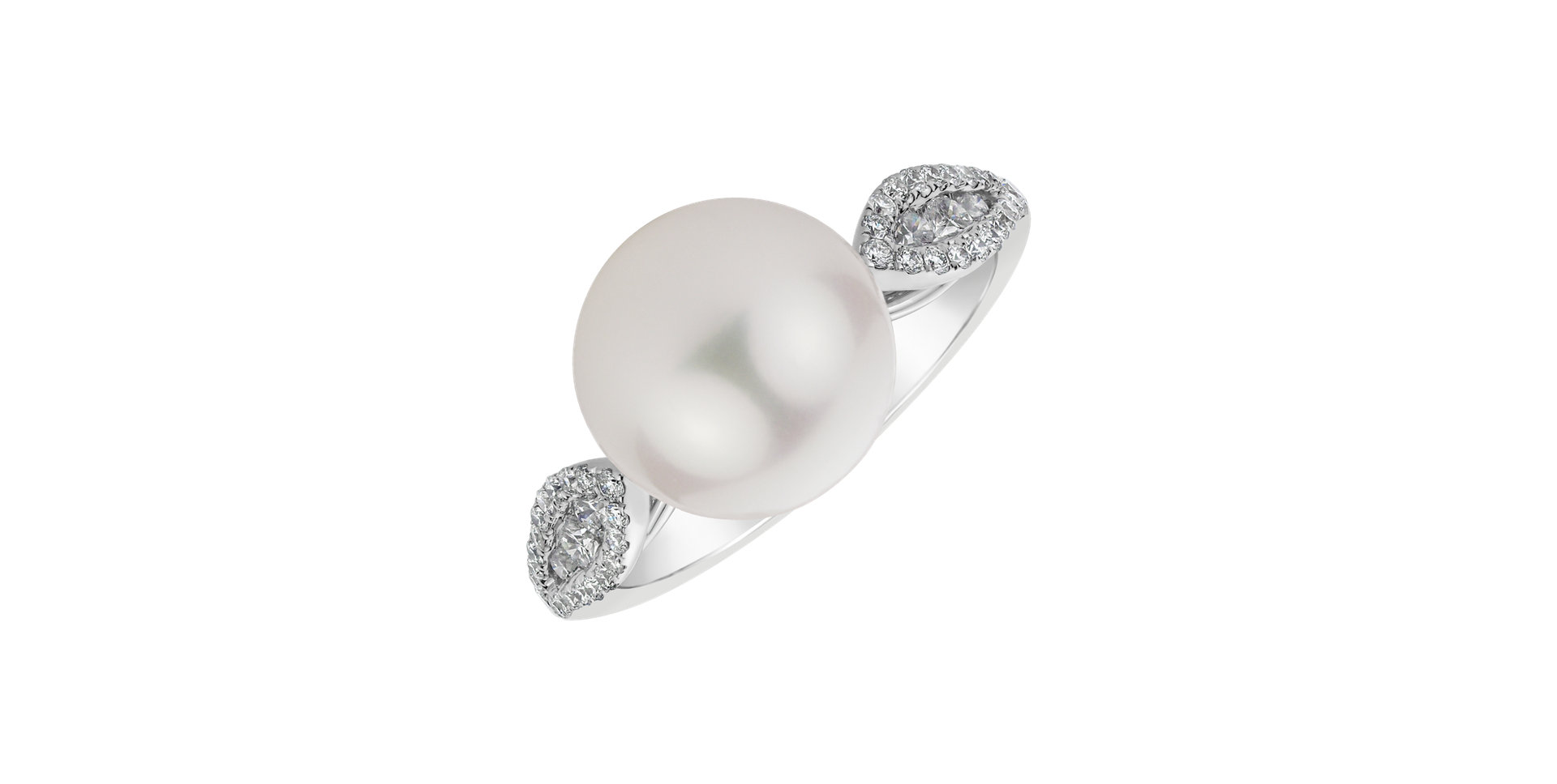 Diamond ring with Pearl Jacqueline