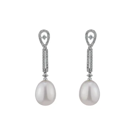 Diamond earrings with Pearl Fragments of Memories