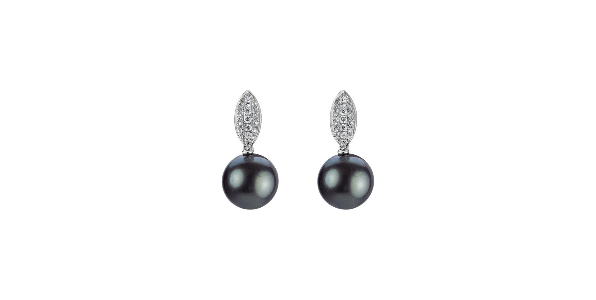 Diamond earrings with Pearl Celeste