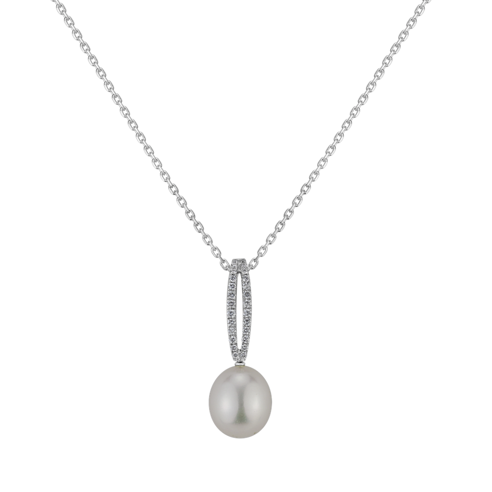 Diamond pendant with Pearl Medea Sea