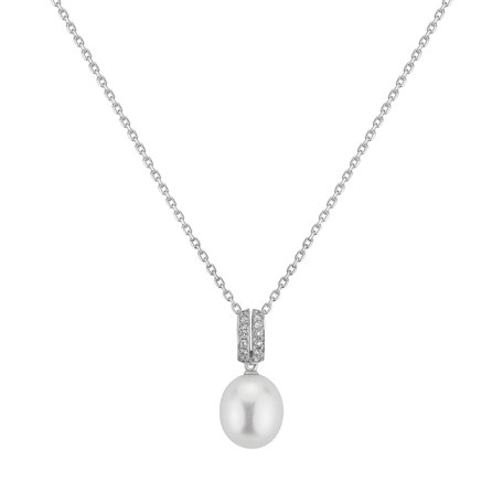 Diamond pendant with Pearl Melpomene
