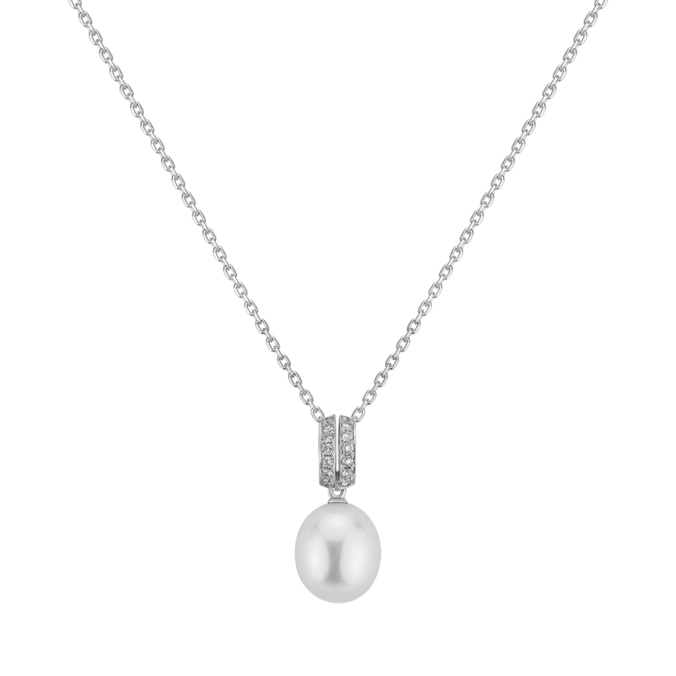 Diamond pendant with Pearl Melpomene