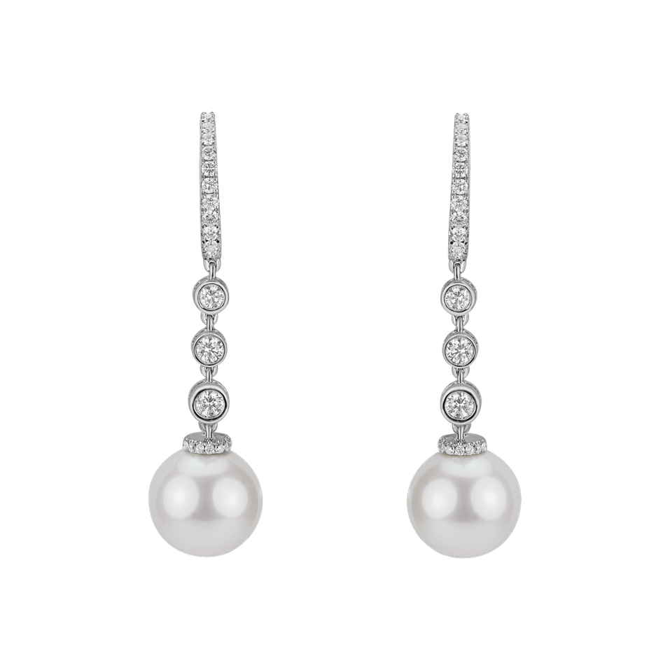 Diamond earrings with Pearl Underwater Luna