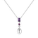 Diamond pendant with Pearl, Rhodolite and Amethyst Princess Joy2