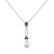Diamond pendant with Pearl and Amethyst Secret of Underwater Flowers2