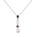 Diamond pendant with Pearl and Rhodolite Suzette2