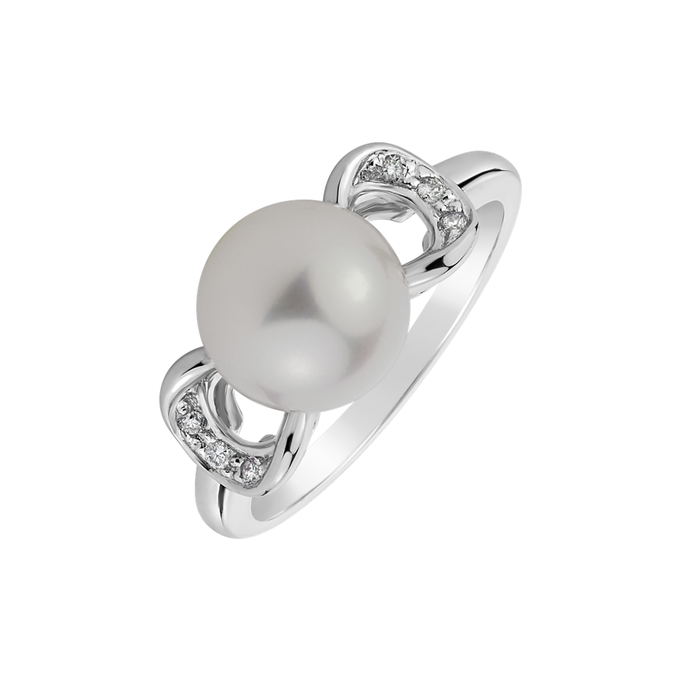 Diamond ring with Pearl Pearl Passion