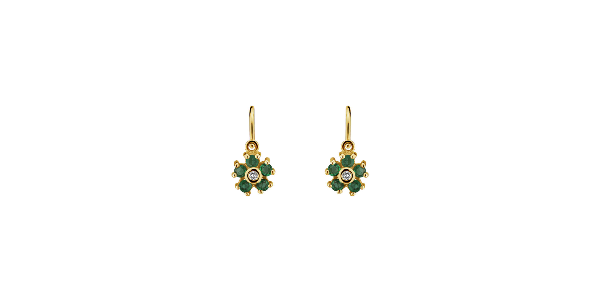Children's diamond earrings and Emerald Diamond Emotion