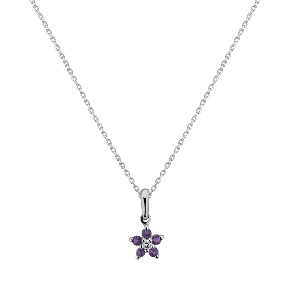 Children's Diamond pendant with Amethyst Miss Violet