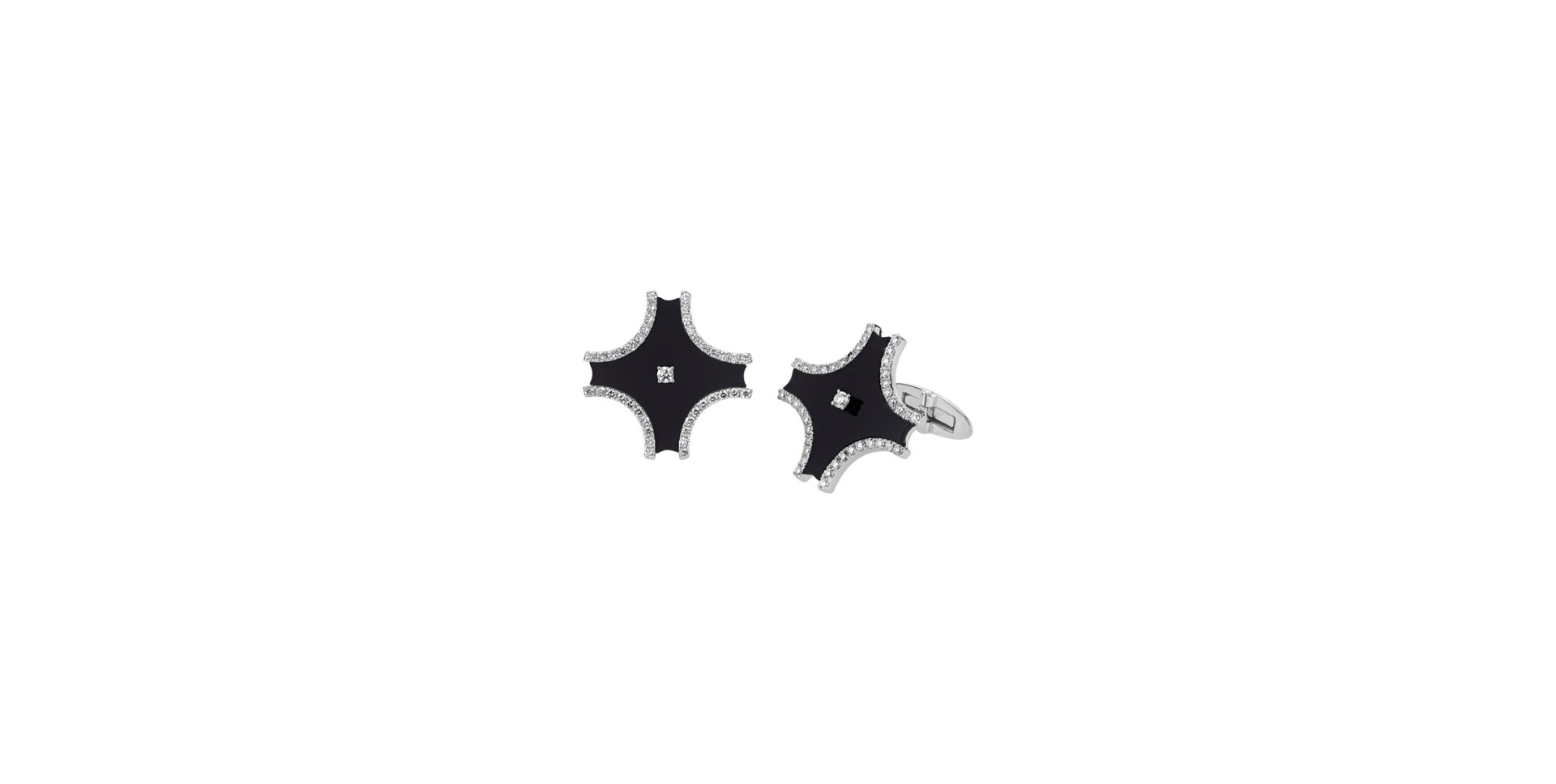 Diamond cufflinks with Onyx Gilliam
