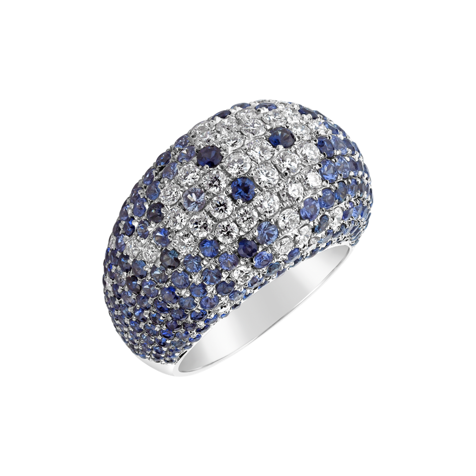 Diamond ring with Sapphire Belva