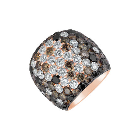 Diamond ring with white, black and brown diamonds Phoenix