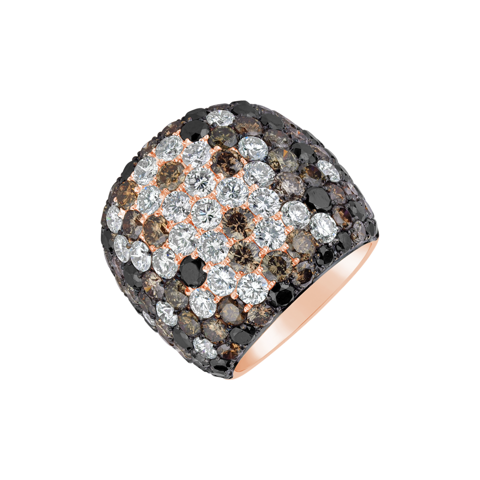 Diamond ring with white, black and brown diamonds Phoenix
