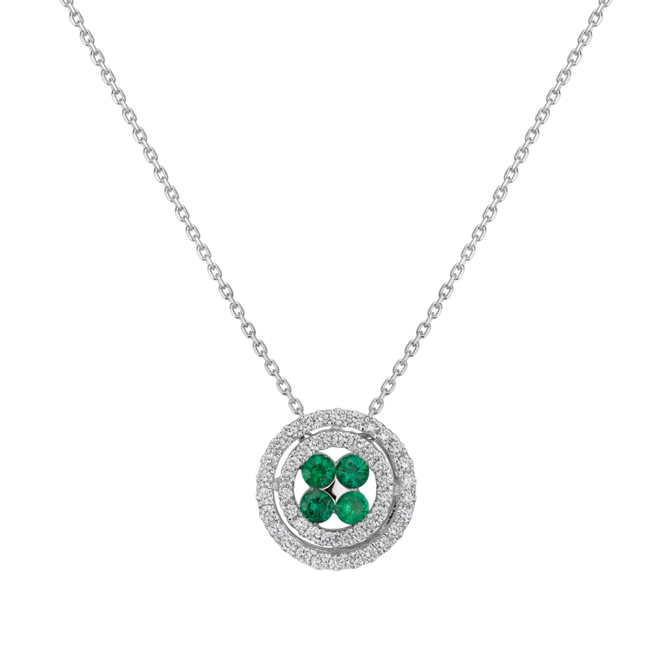 Diamond pendant with necklace and Emerald Paislee