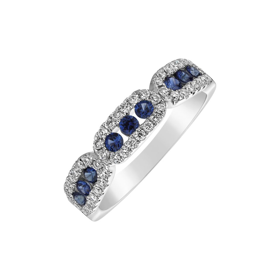 Diamond ring with Sapphire Armandine