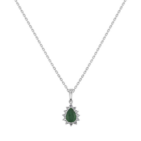 Diamond pendant with Emerald Space Splendor