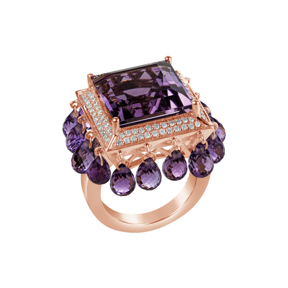 Diamond Diamond rings with Amethyst Concepcion