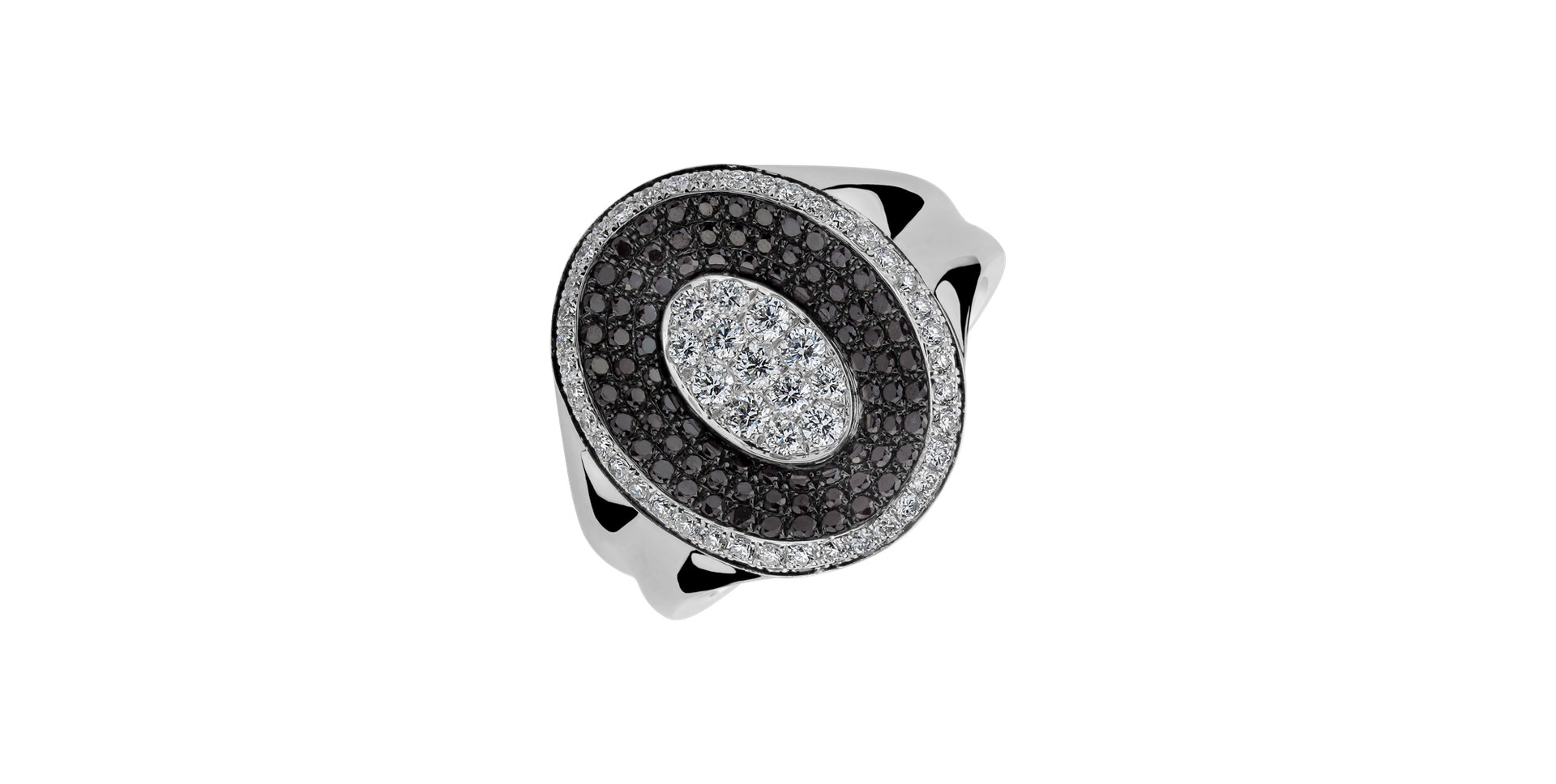 Ring with black and white diamonds Melvin