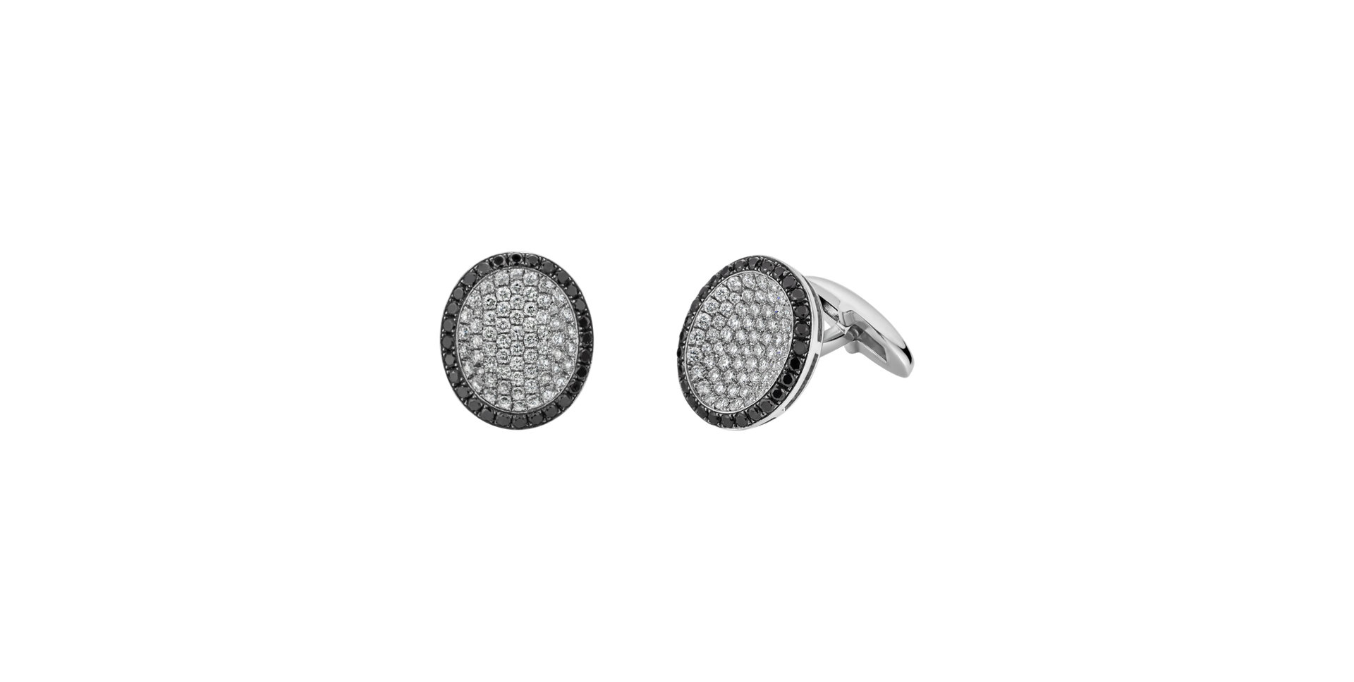 Cufflinks with black and white diamonds V.I.P.