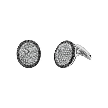 Cufflinks with black and white diamonds V.I.P.