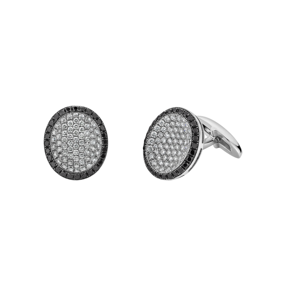 Cufflinks with black and white diamonds V.I.P.