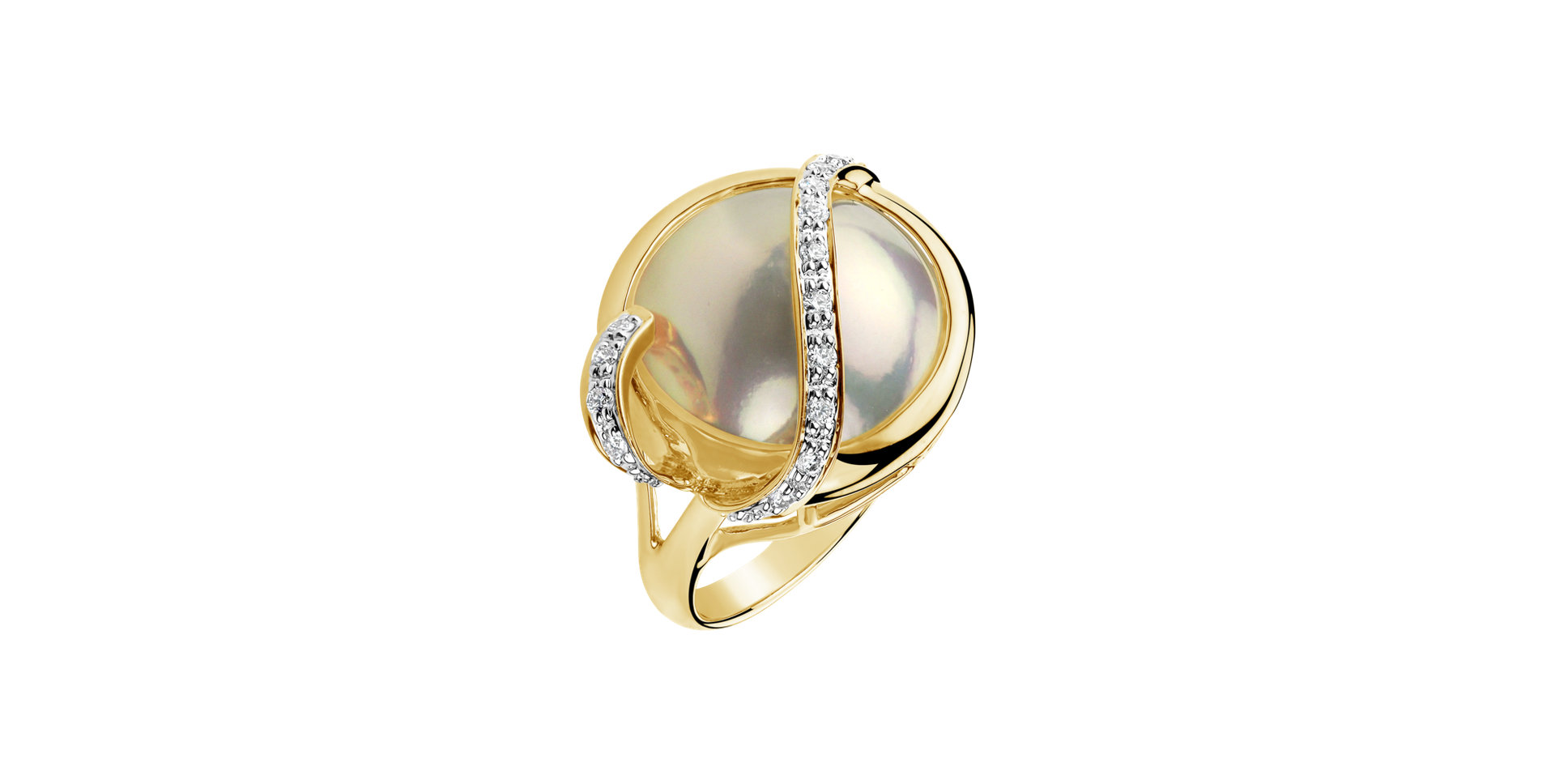 Diamond ring with Pearl Luxury Ocean
