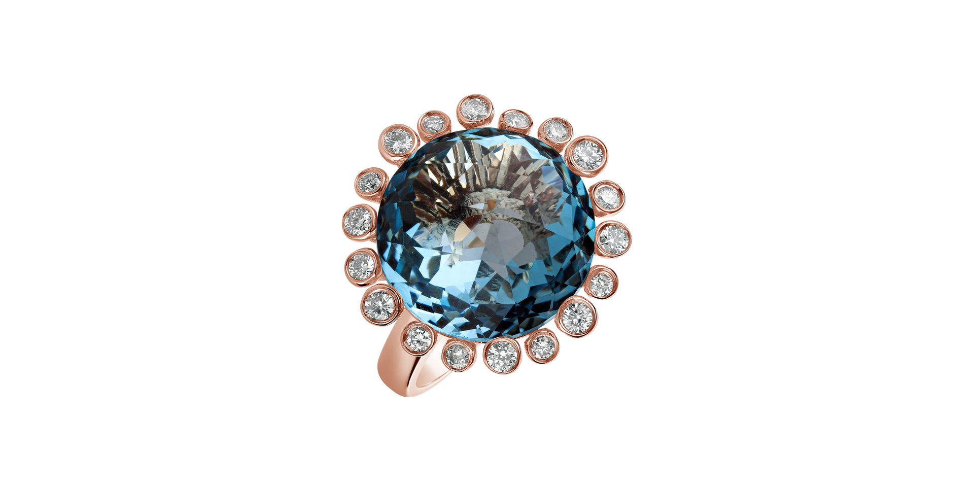 Diamond ring with Topaz Mina