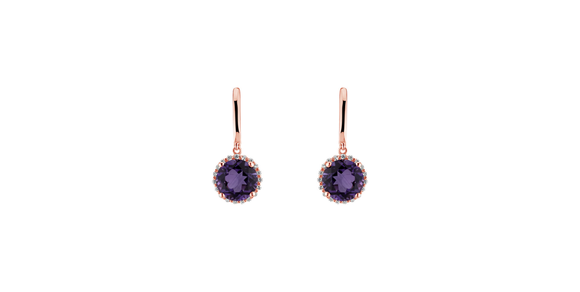 Diamond earrings with Amethyst Imaginary Home