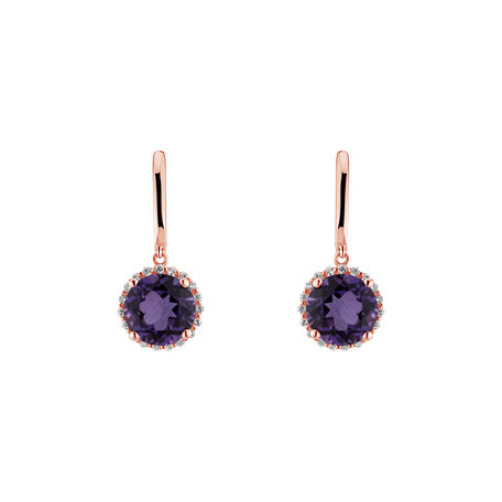 Diamond earrings with Amethyst Imaginary Home
