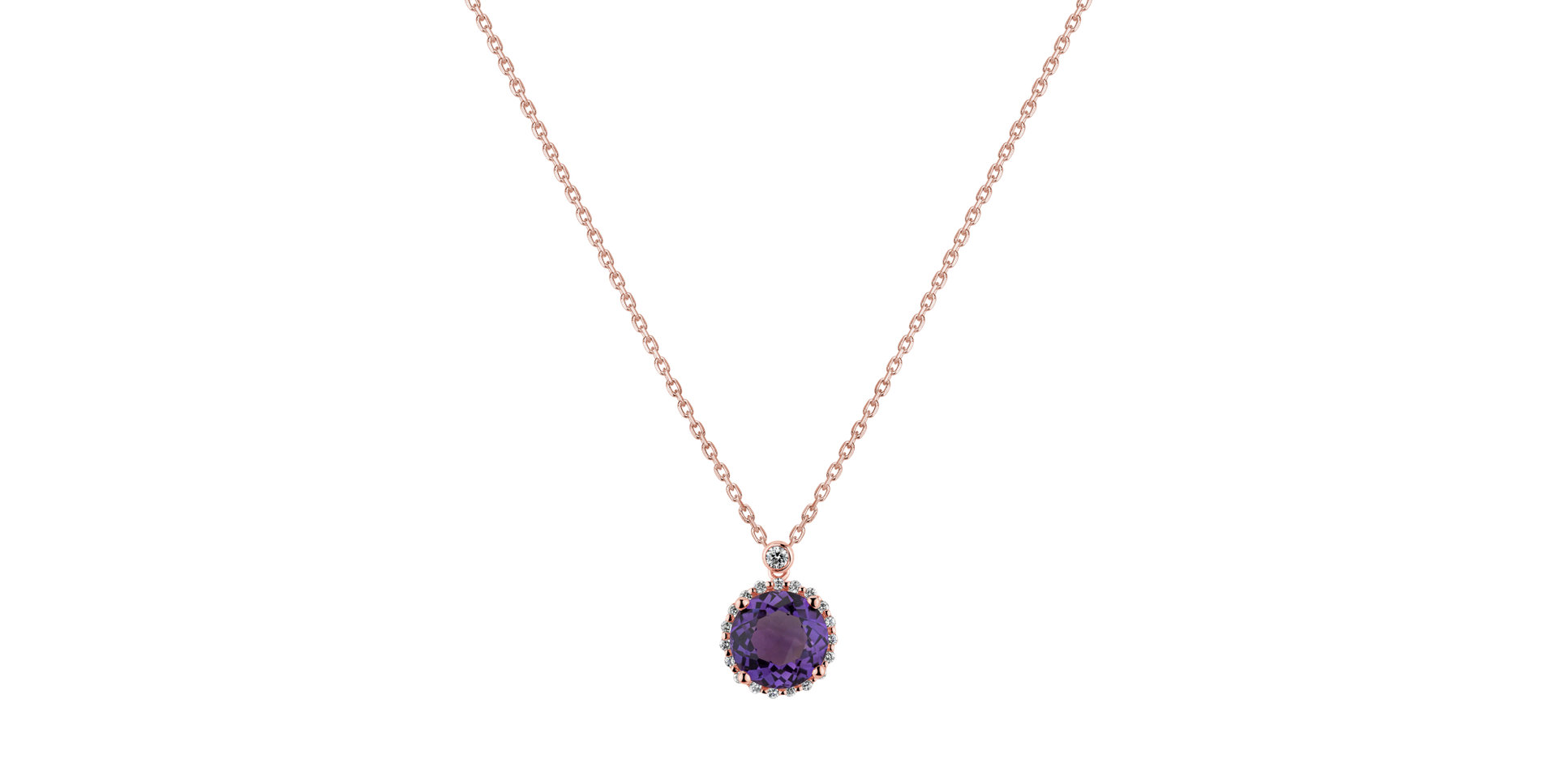 Diamond pendant with Amethyst Mystic Opulence