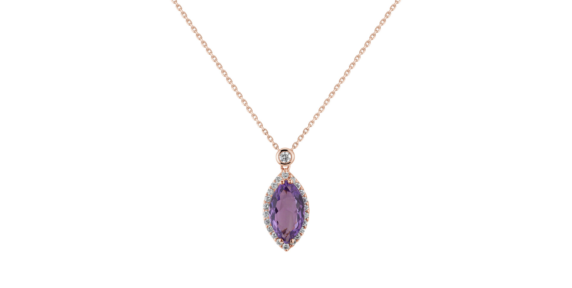 Diamond pendant with Amethyst Nariko