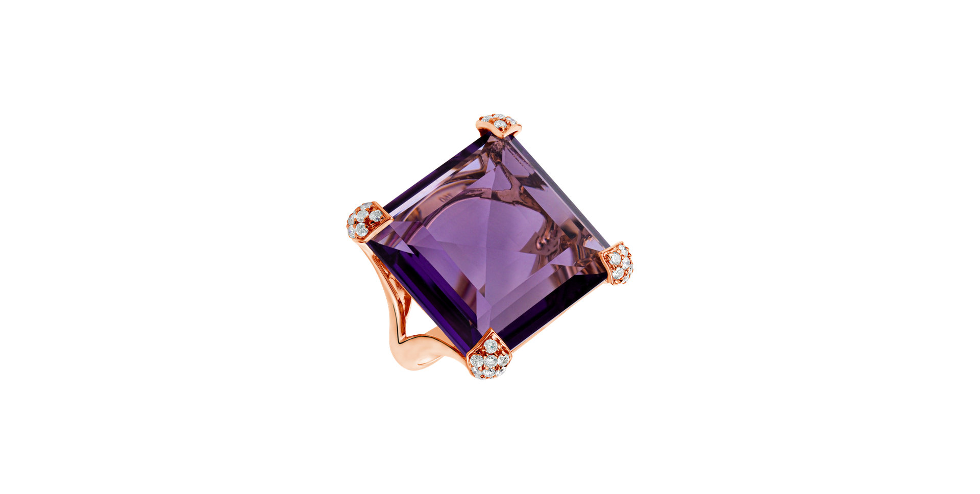 Diamond rings with Amethyst Anais