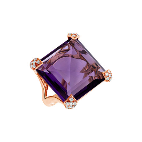 Diamond rings with Amethyst Anais