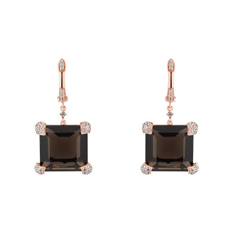 Diamond earrings with Quartz Briar