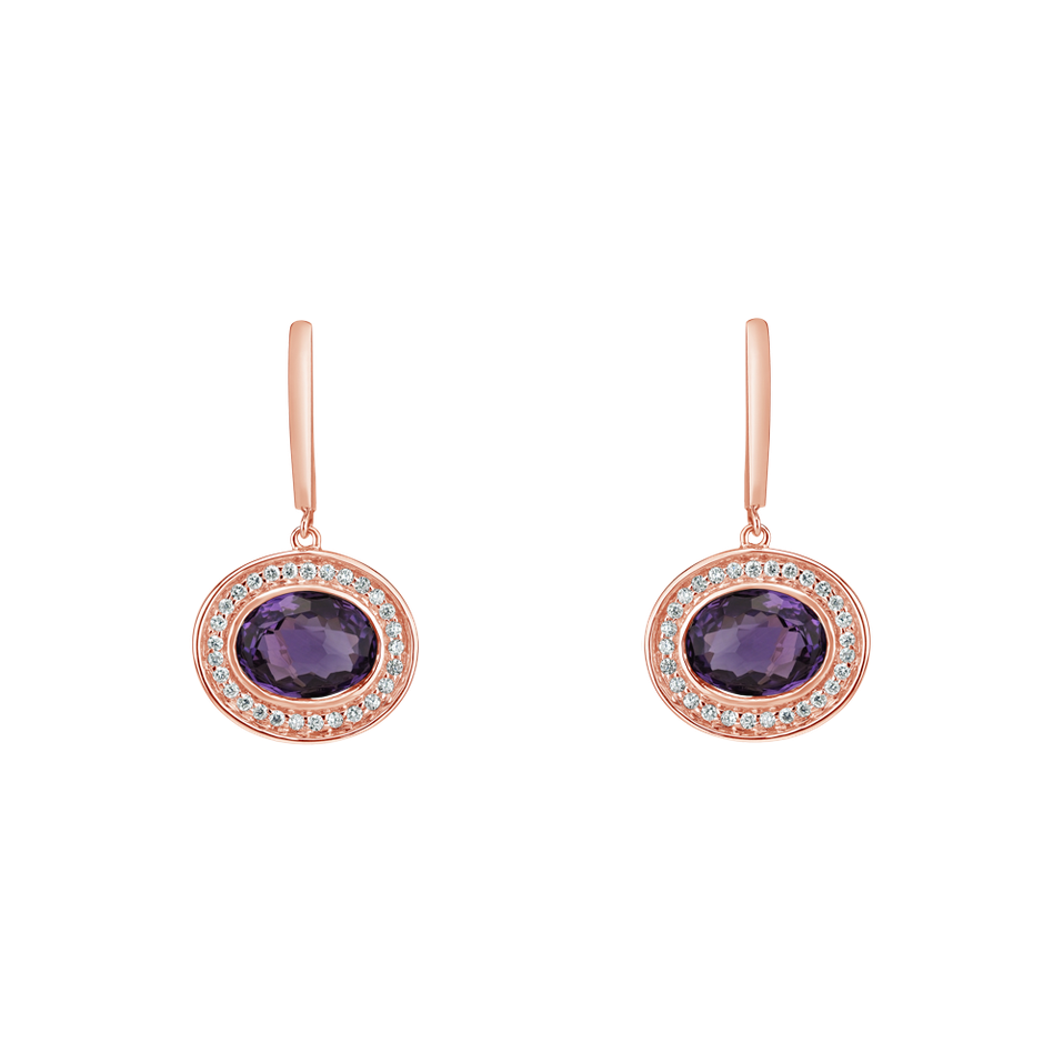 Diamond earrings with Amethyst Ariella