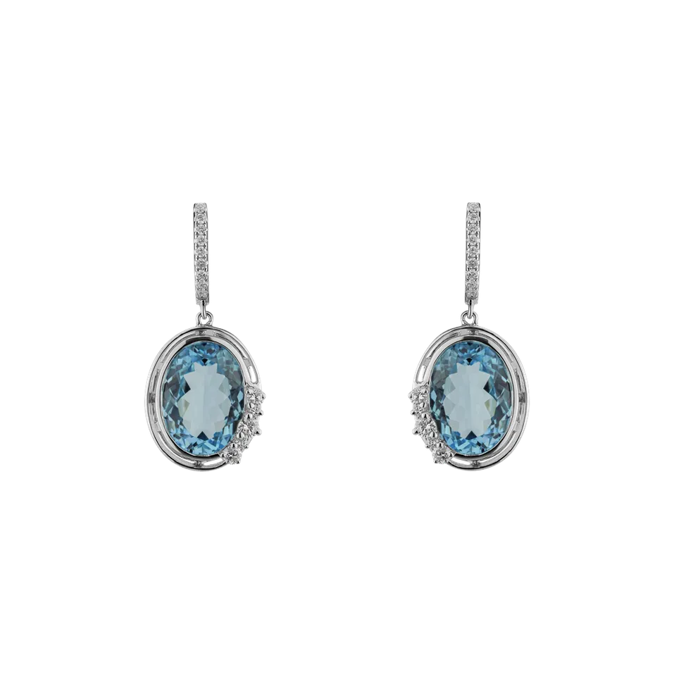 Diamond earrings with Topaz Larissa
