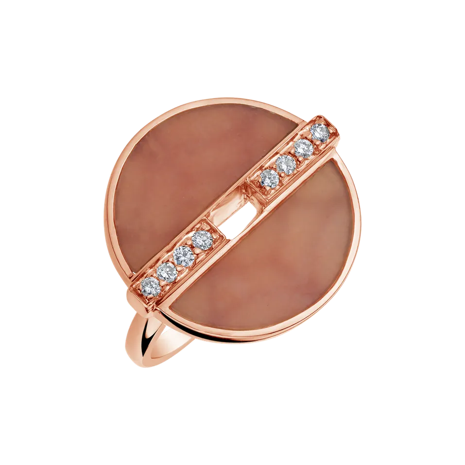 Diamond ring with Chalcedony Féroce