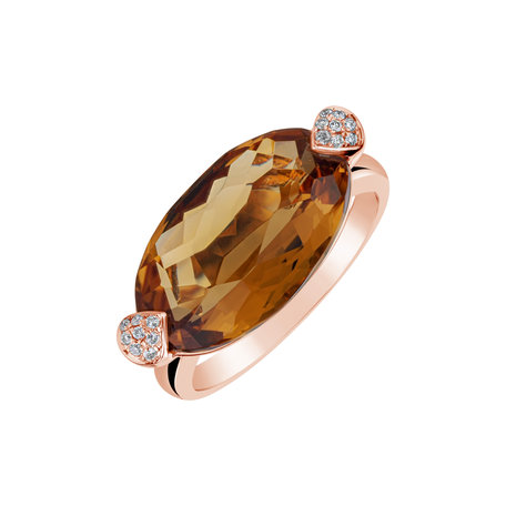 Ring with Citrine and diamonds Malédiction