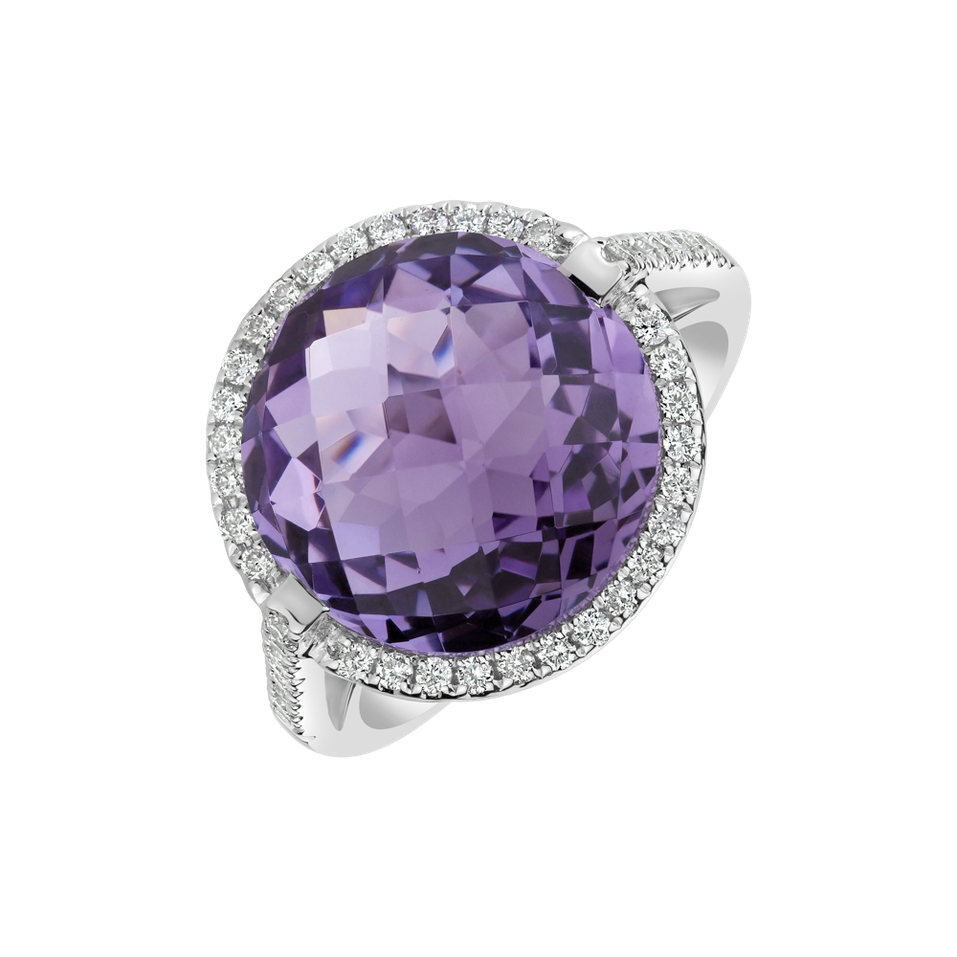 Diamond rings with Amethyst Epifania