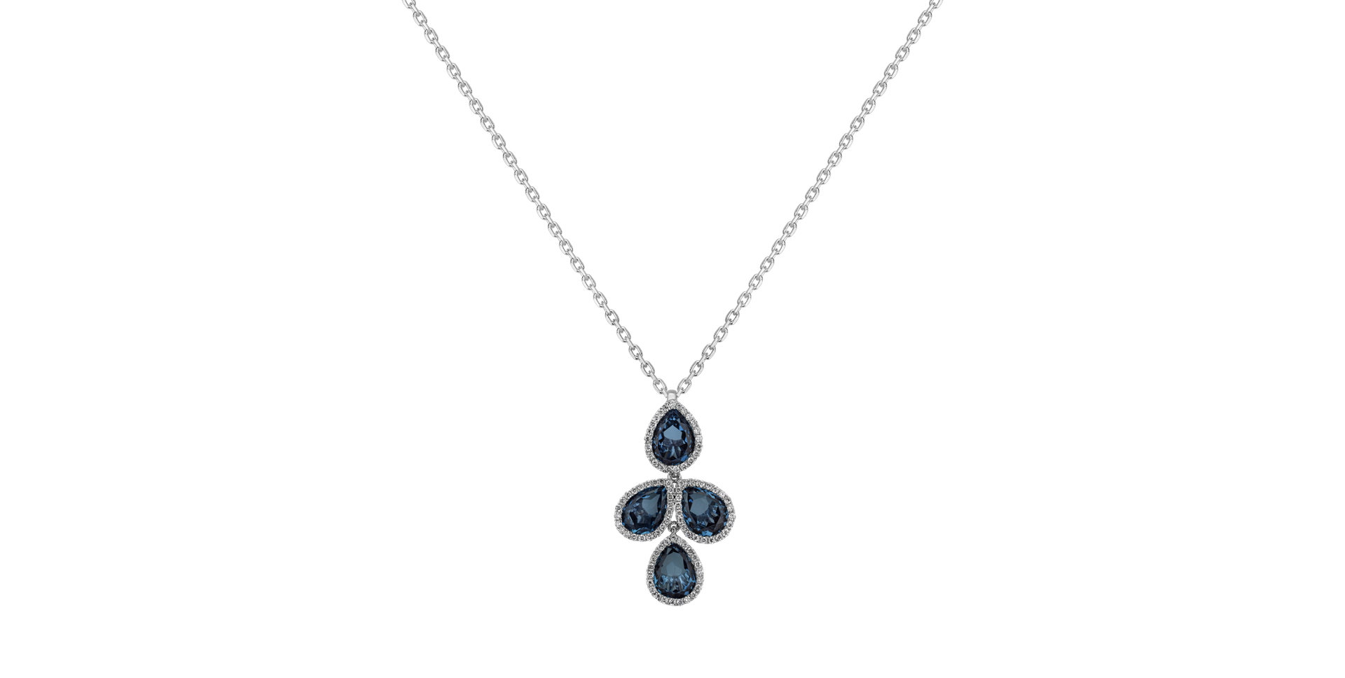 Diamond pendant with necklace and Topaz Mystic Rhapsody