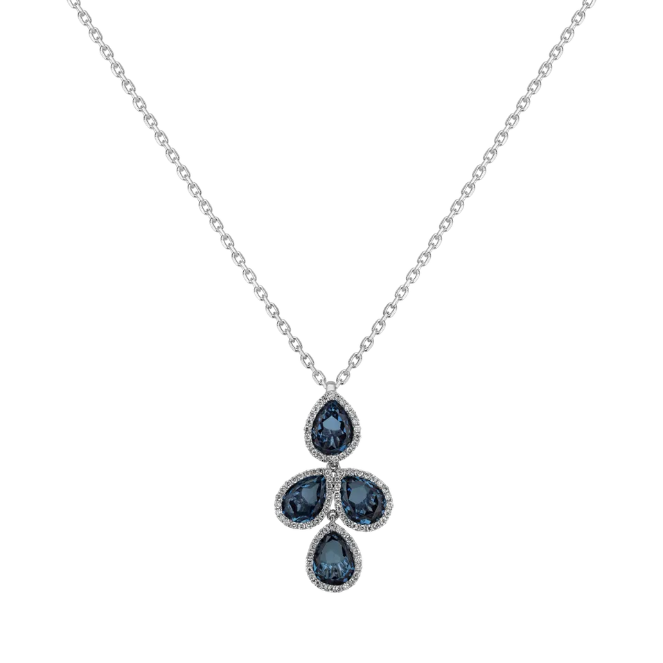 Diamond pendant with necklace and Topaz Mystic Rhapsody