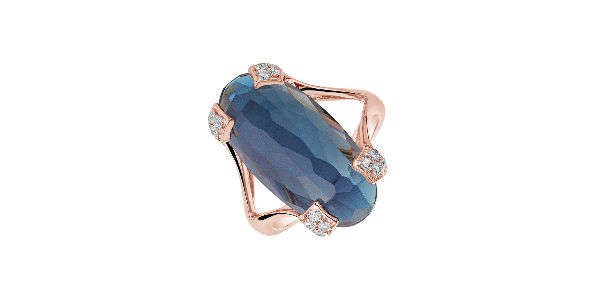 Diamond ring with Topaz Charmaine