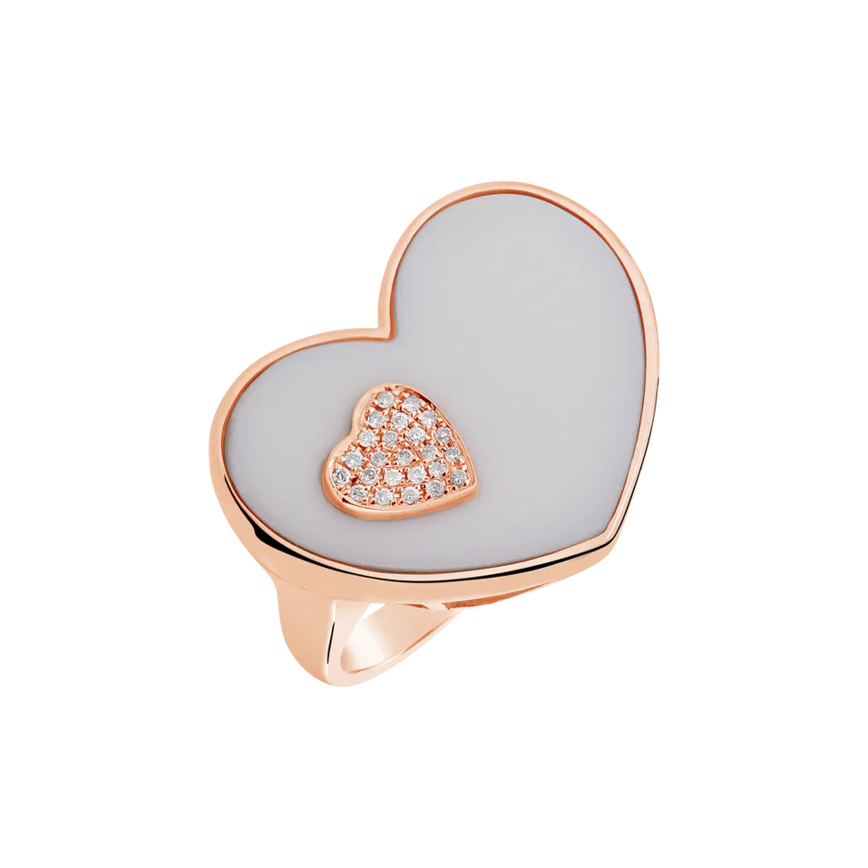 Diamond ring with Agate Lovers Together