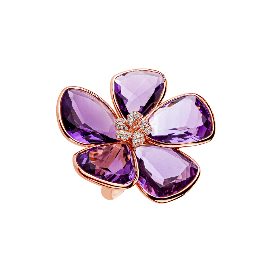 Diamond ring and Amethyst Colorisimo