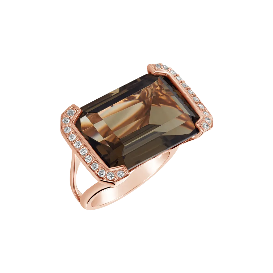 Diamond ring with Quartz Enticing Glamor