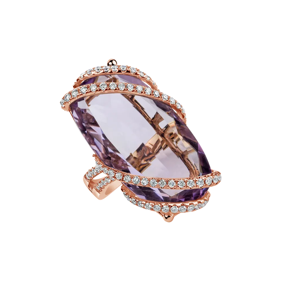 Diamond rings with Amethyst Dynasty