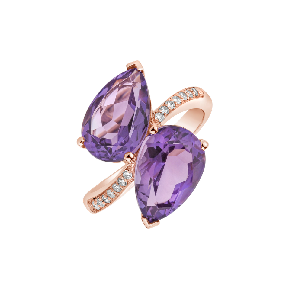 Diamond rings with Amethyst Tempting Lure