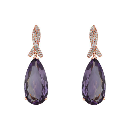 Diamond earrings with Amethyst Siddharth