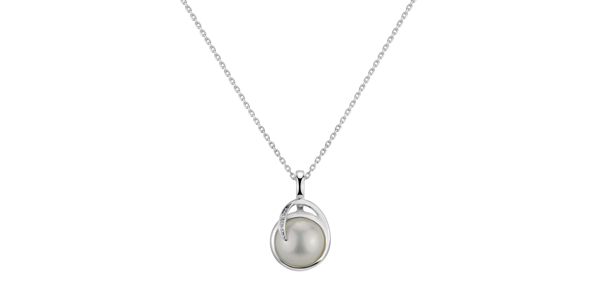 Diamond pendant with Pearl Astral Ocean