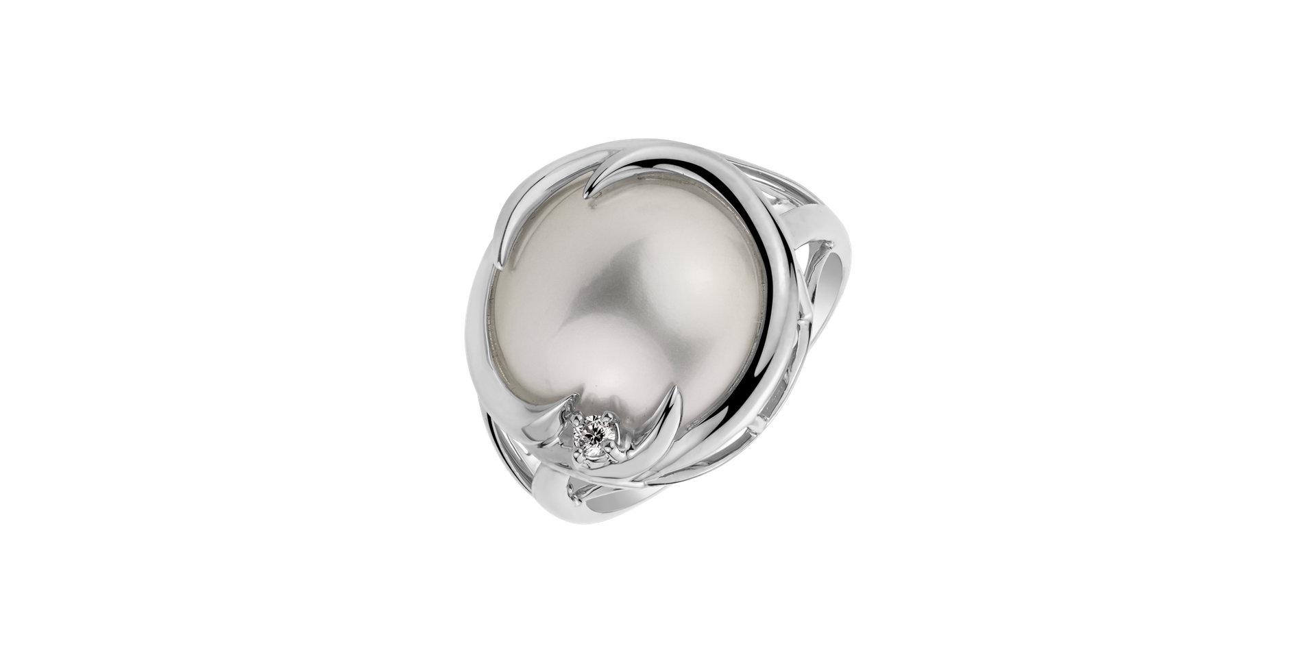 Diamond ring with Pearl Pearl Sadness